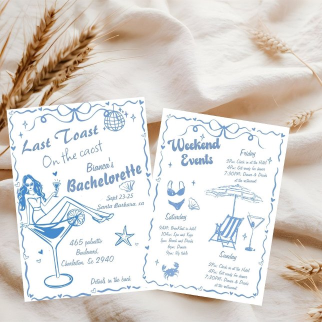 Convite Último Brinde Desenhado À Mão Na Baquelorete Coste (Criador carregado)