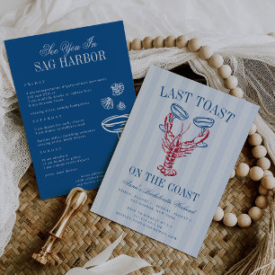 Convite Último brinde na Bachelorette Costeira Itinerário 