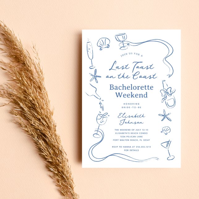 Convite Último Brinde na Costa Fim de Semana de Despedida  (Criador carregado)