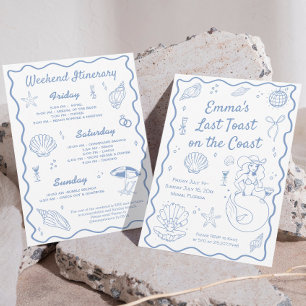 Convite Último brinde na Festa de solteira costeira