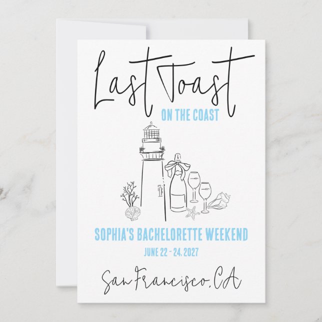 Convite Último brinde na Festa de solteira do fim de seman (Frente)