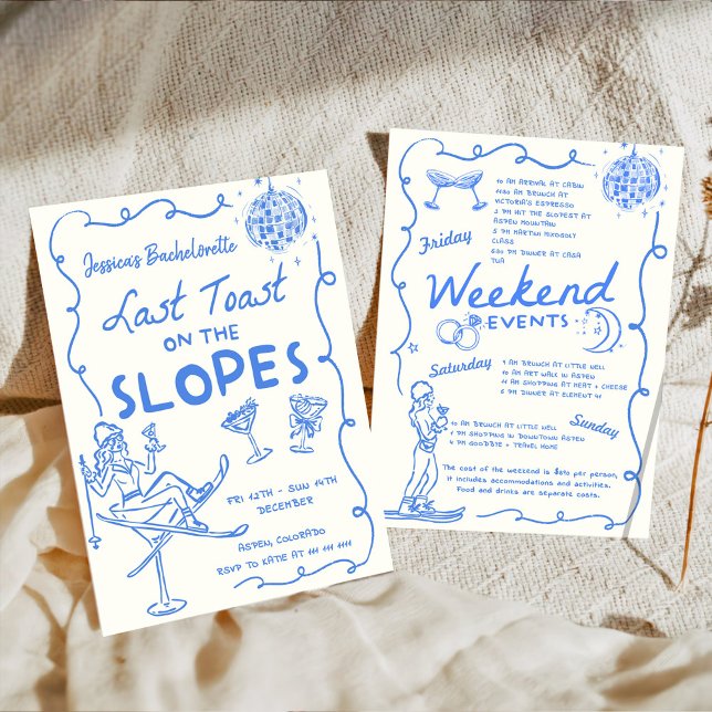 Convite Último brinde nas encostas Fim de semana de desped (Criador carregado)