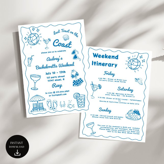 Convite Último Brinde No Fim De Semana Da Bachelorette Cos (Criador carregado)