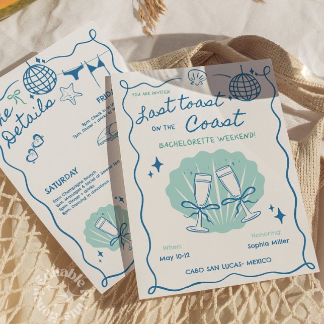 Convite Último brinde no Fim de Semana da Bachelorette Cos (Criador carregado)