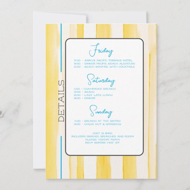 Convite Último Brinde No Fim De Semana Da Bachelorette Cos (Verso)