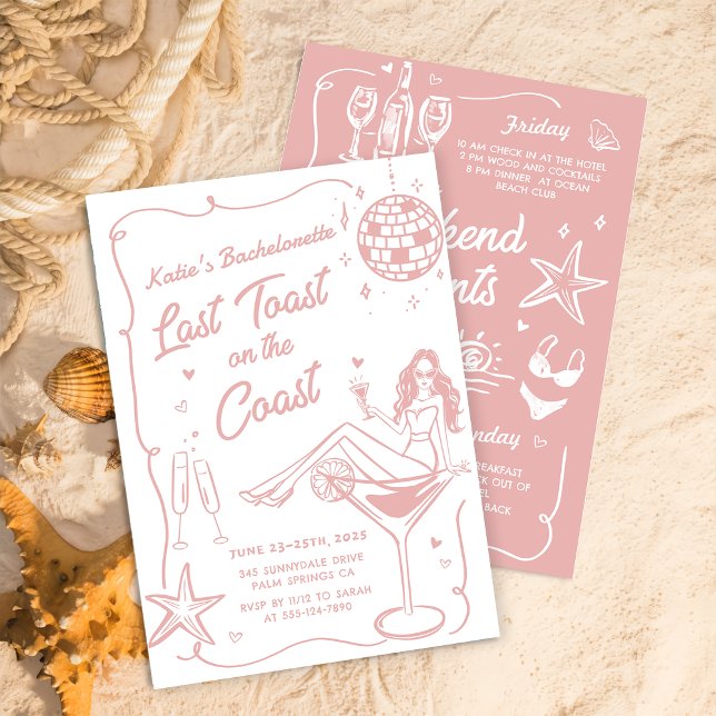 Convite Último Brinde No Fim De Semana Da Bachelorette Ros (Criador carregado)