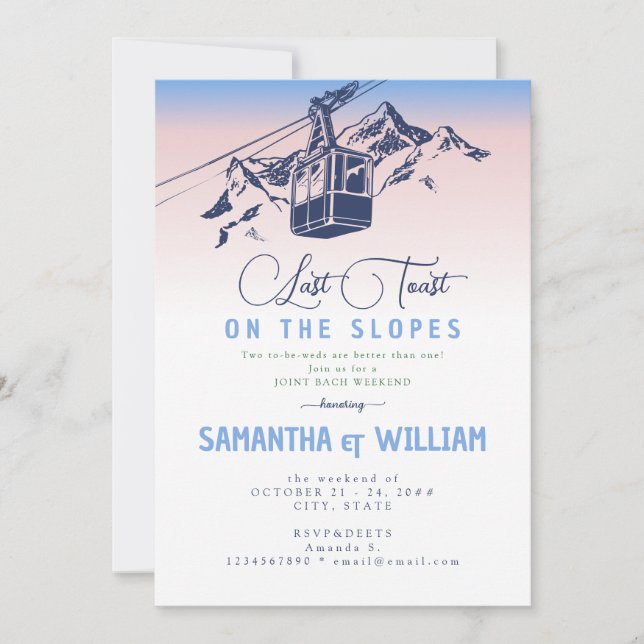 Convite Último Brinde No Fim De Semana Do Bach Slopes Ski (Frente)