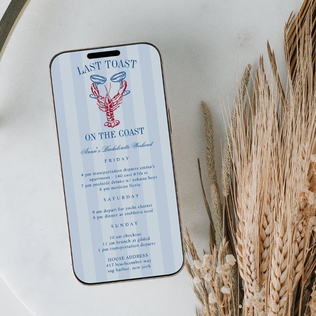 Convite Último brinde no Itinerário da Bachelorette Costei (Criador carregado)