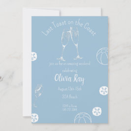 Convite Último brinde no rio de solteiros costeiros,