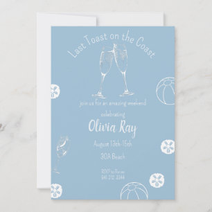 Convite Último brinde no rio de solteiros costeiros,