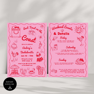 Convite Último Brinde Rosa No Fim De Semana Da Bachelorett