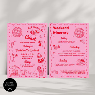 Convite Último Brinde Vermelho No Fim De Semana Da Bachelo