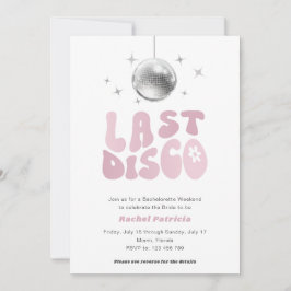 Convite Último Disco, Bachelorette Simples Moderno Retro