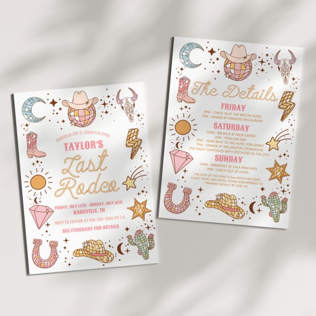 Convite Último Fim de Semana da Bachelorette Disco Rodeo (Criador carregado)
