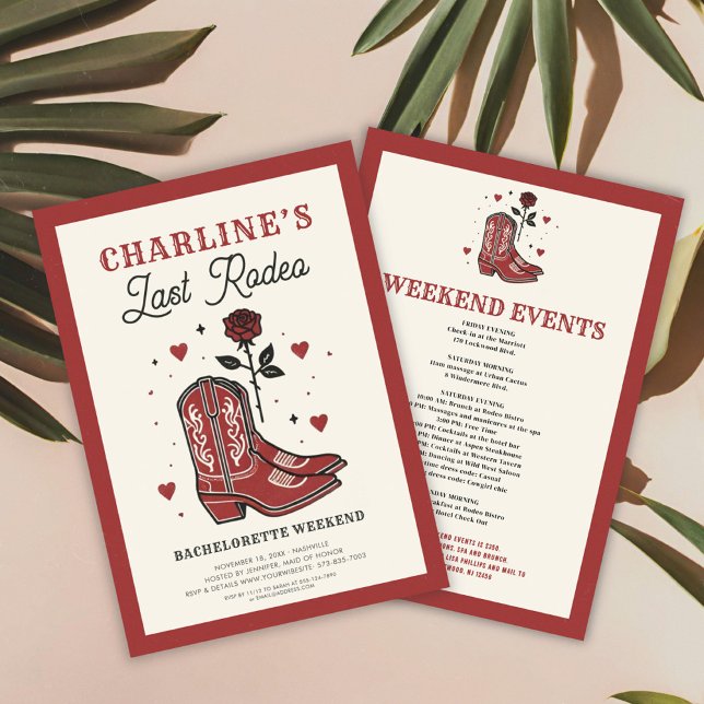 Convite Último Fim de Semana de Bachelorette Rodeo (Criador carregado)