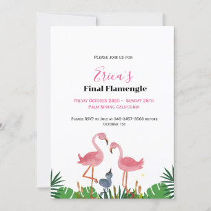 Convite Último Flamengo Bachelorette e itinerário do fim d