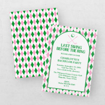 Último Golfe Swing Despedida de Solteira Rosa Verd