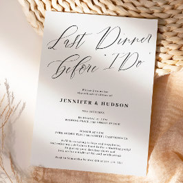 Convite Último janto de ensaio de casamento branco preto j