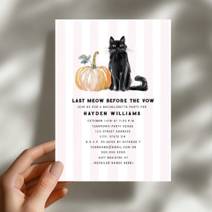 Convite Último Miado Gata Preta Halloween Despedida