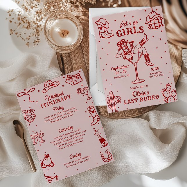 Convite Último Rodeio Bachelorette Fim de Semana Dodômetro (Criador carregado)