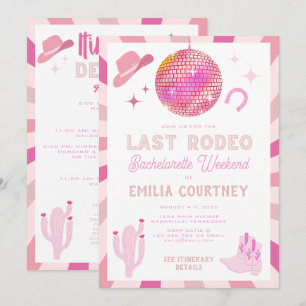 Convite Último Rodeio da Cowgirl do Disco Rosa Fim de Sema