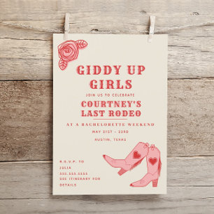 Convite Último Rodeio Giddy Up Itinerário de Fim de Semana