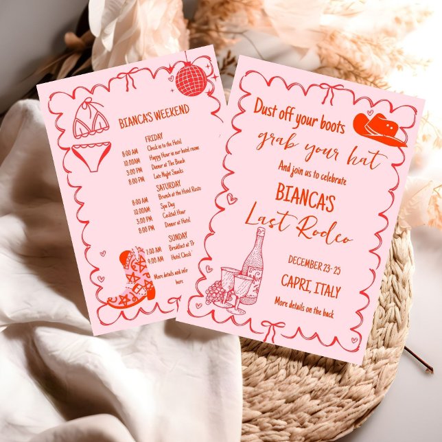 Convite Último rodeo Nashville Bachelorette Festa de Fim d (Criador carregado)