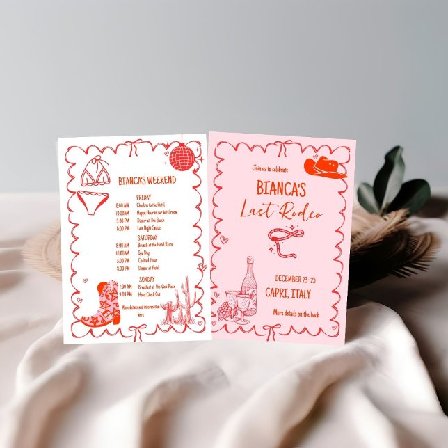 Convite Último rodeo Nashville Bachelorette Festa de Fim d (Criador carregado)