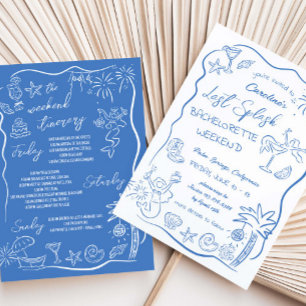 Convite Último Salpico de Fim de Semana na Praia Desenhado