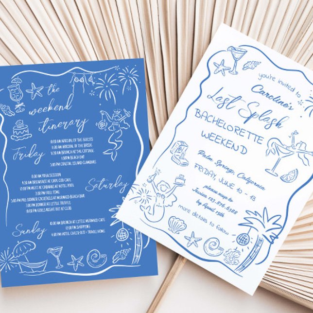 Convite Último Salpico Fim de Semana de Praia Desenhado à  (Criador carregado)