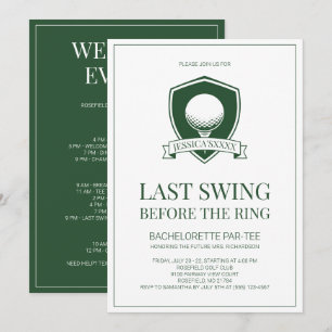 Convite Último Swing Golfe Verde e Branco Despedida de Sol
