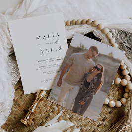 Convite Ultra mínimo | Calliografia Accent Photo Wedding