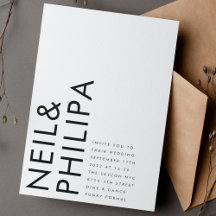 Ultra Modern Bold NAMES Simple Wedding