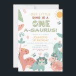 Convite Um A-saurus Dinosaur Kid Festa de primeiro anivers<br><div class="desc">A-saurus Dinosaur,  a redação do Convite de festas do primeiro aniversario do Um Dinossauro pode ser alterada para qualquer ocasião</div>
