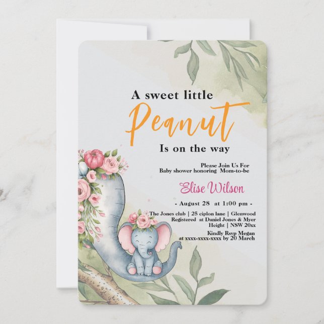 Convite Um amendoim doce está a caminho (Frente)