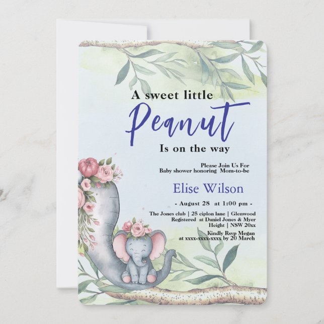 Convite Um amendoim doce está a caminho (Frente)