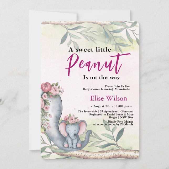 Convite Um amendoim doce está a caminho (Frente)