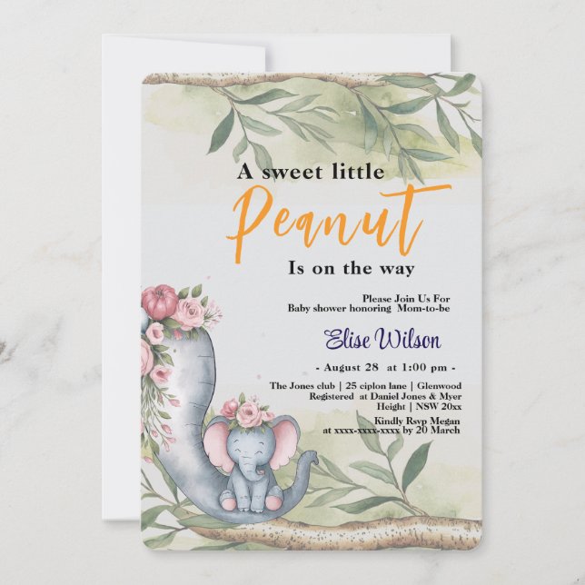 Convite Um amendoim doce está a caminho (Frente)