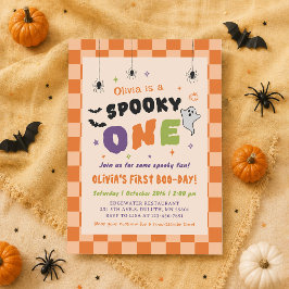 Convite Um Aniversário Assustador de Halloween no Primeiro