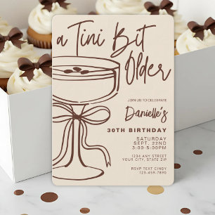Convite Um aniversário de 30 anos Espresso Martini Tini Bi