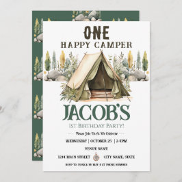 Convite Um Aniversário de criança de campanha feliz