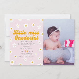 Convite Um aniversário maravilhoso de fotos florais cor de
