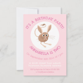 Convite Um aniversário personalizado de jerboa de orelha-b