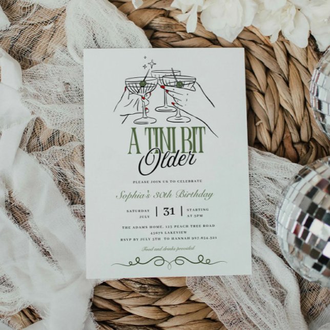 Convite Um Aniversário Tini Bit Antigo Martini (Criador carregado)