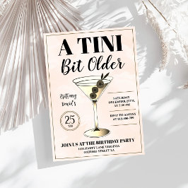 Convite Um Aniversário Tini Bit Antigo Modern Martini Cock