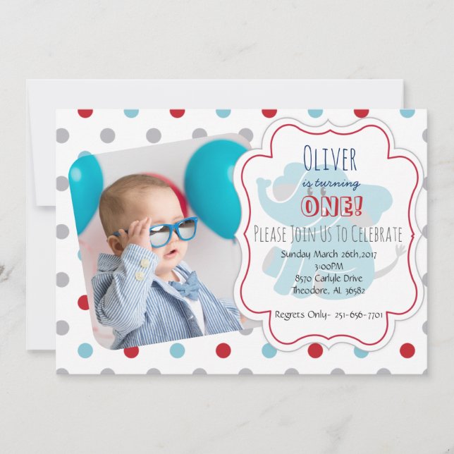 Convite Um ano (Frente)