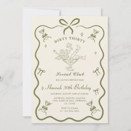 Convite Um Arco Tini Bit Antigo Martini aniversário de 30