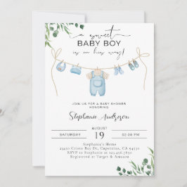 Convite Um bebê doce está a caminho do Azul Azul