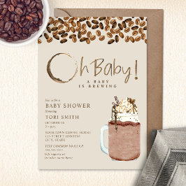 Convite Um Bebê Está A Criar Café Frio, Chá de fraldas