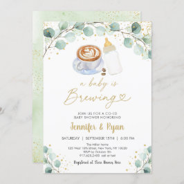 Convite Um Bebê Está A Criar Chá de fraldas De Café Verde